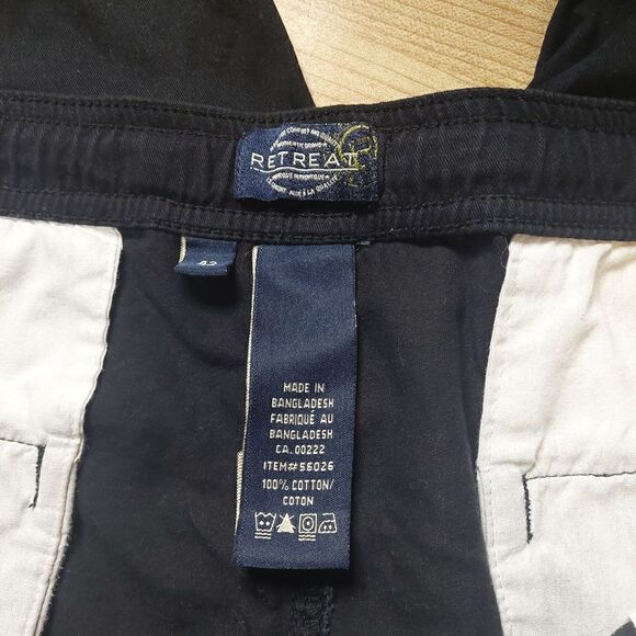 Retreat Men's Elastic Waist Drawstring Black Shorts sz 42 - Picture 7 of 11